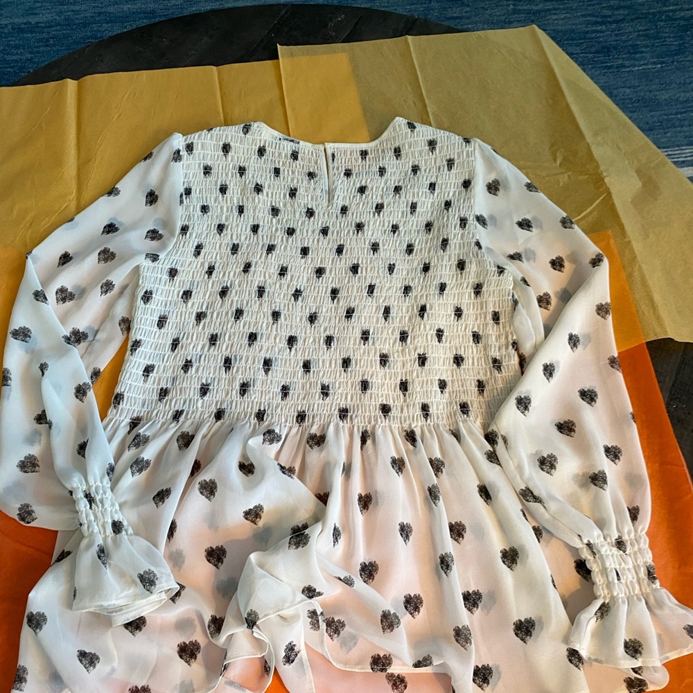 Rose +Olive chiffon blouse, Size M